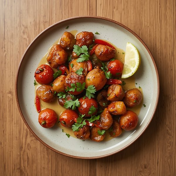Roast new potatoes with tomatoes, coriander and lemon